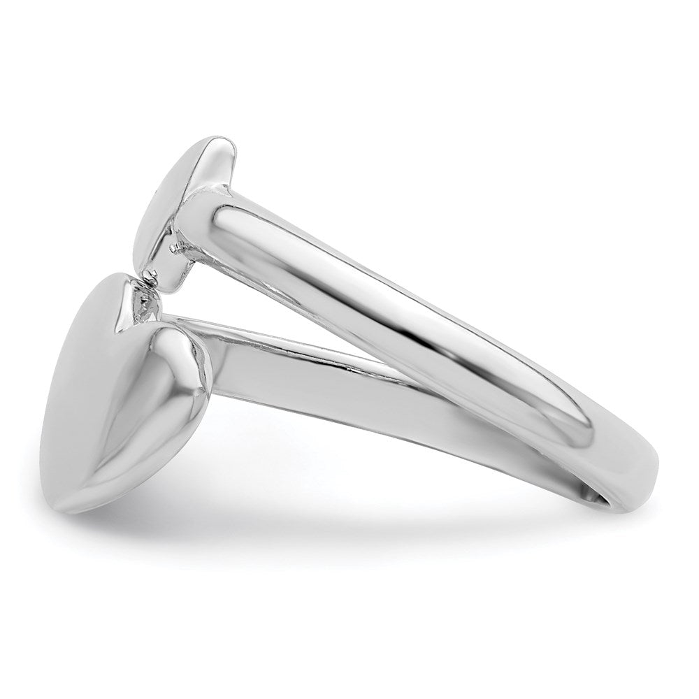 Sterling Silver Rhodium Plated Heart Arrow Toe Ring
