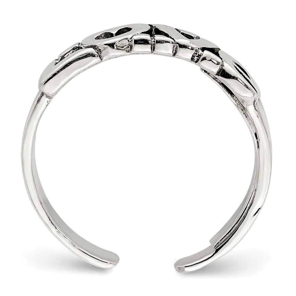Sterling Silver Antiqued Love Toe Ring