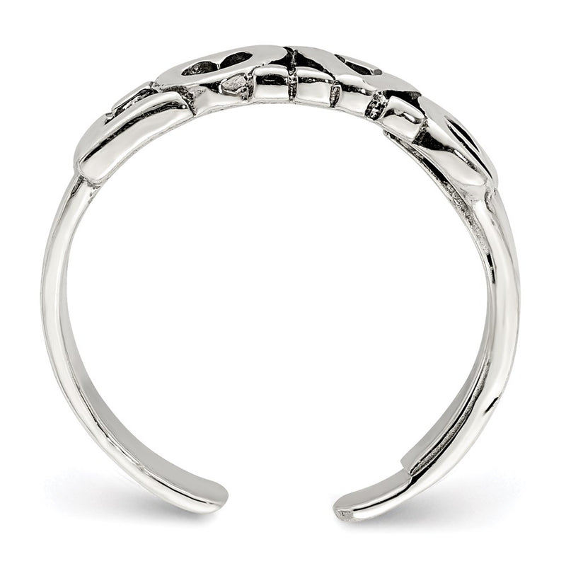 Sterling Silver Antiqued Love Toe Ring