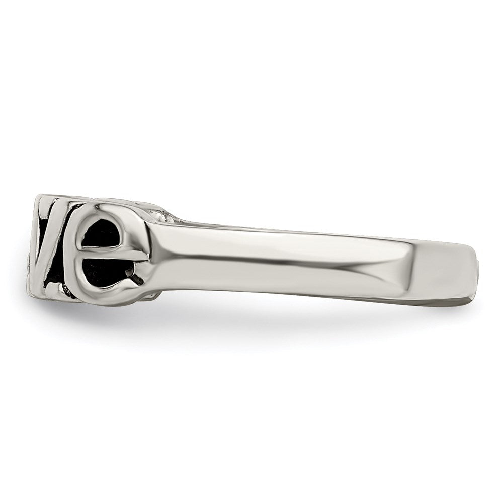 Sterling Silver Antiqued Love Toe Ring