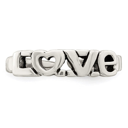Sterling Silver Antiqued Love Toe Ring