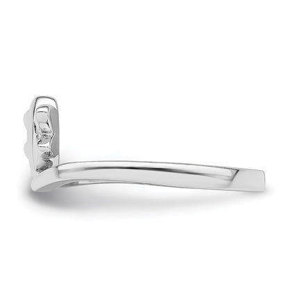 Sterling Silver Rhodium Plated Dragonfly Toe Ring