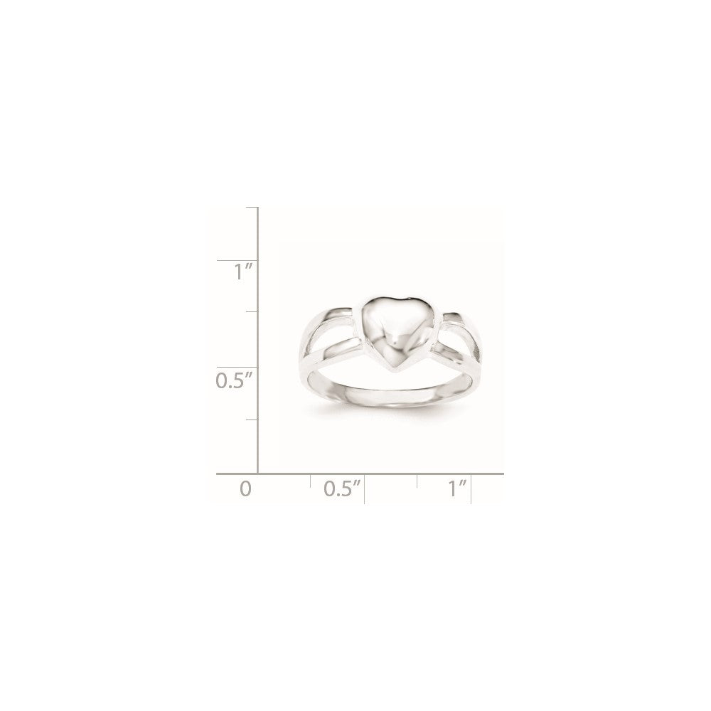 Sterling Silver Polished Heart Ring (Size 8 Only)
