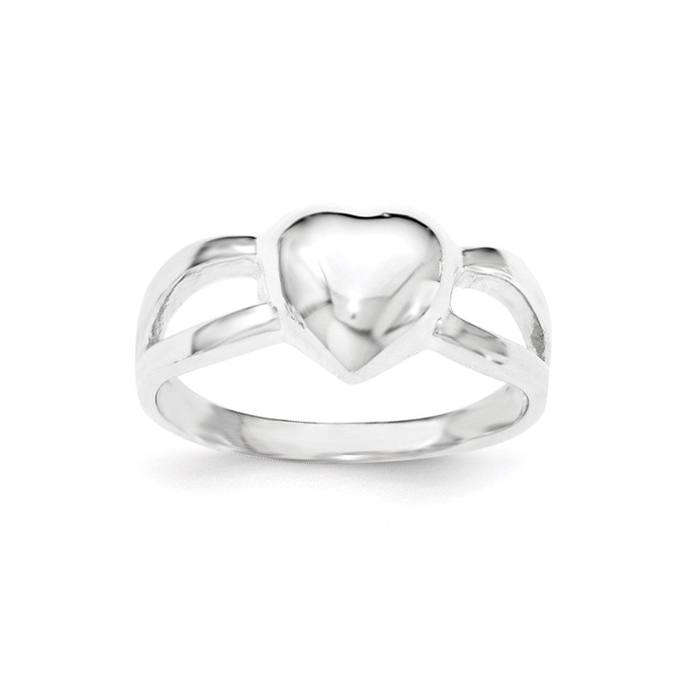 Sterling Silver Polished Heart Ring (Size 8 Only)