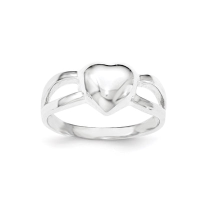 Sterling Silver Polished Heart Ring (Size 8 Only)