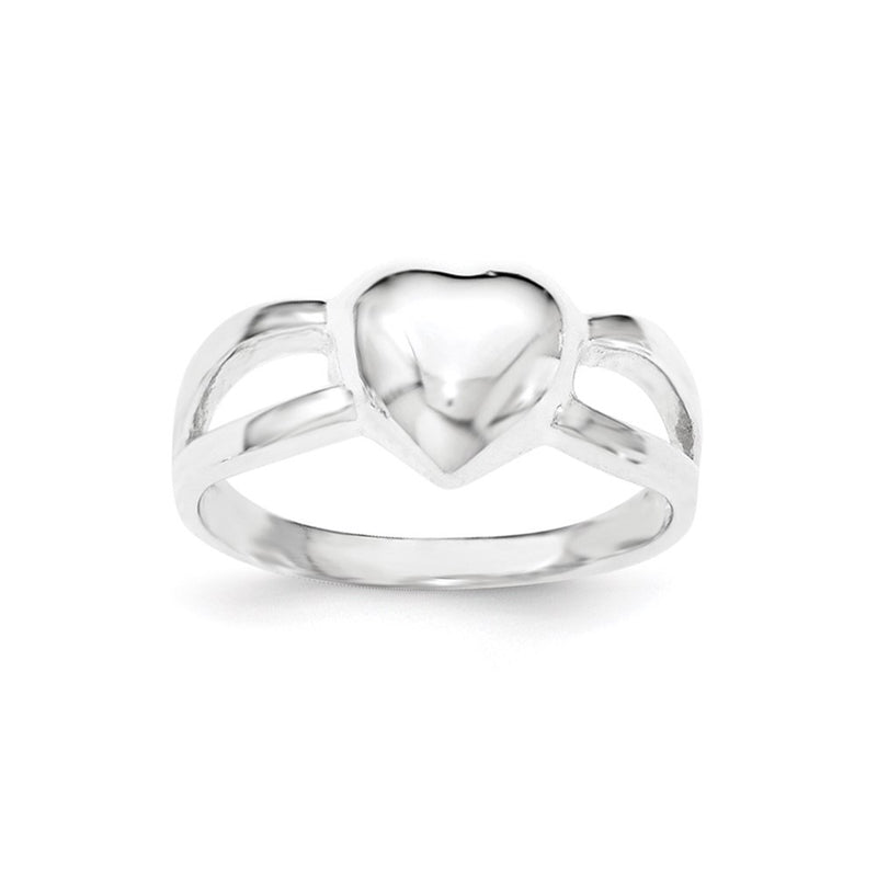 Sterling Silver Polished Heart Ring (Size 8 Only)