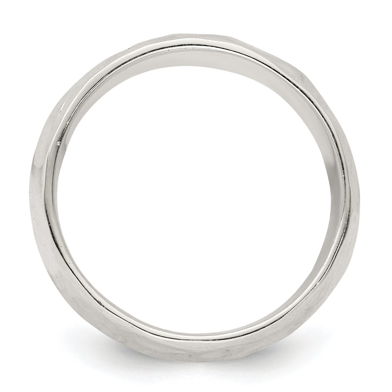 Sterling Silver Hammered Polished Ring