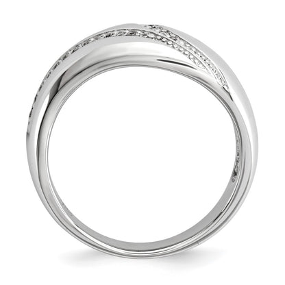 Sterling Silver Polished Cz Dome Ring