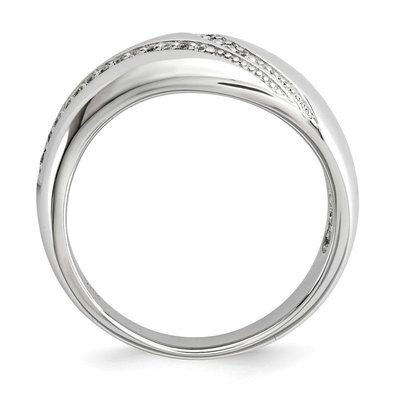 Sterling Silver Polished Cz Dome Ring