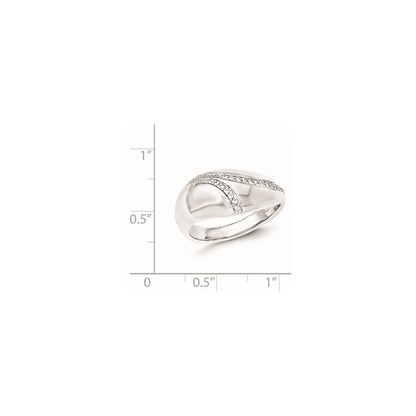 Sterling Silver Polished Cz Dome Ring