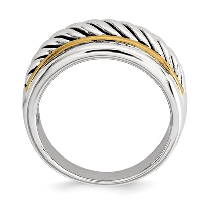 Sterling Silver Gold Tone Antiqued Ring