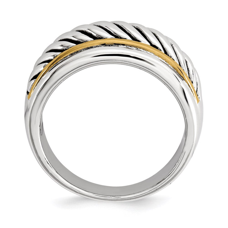 Sterling Silver Gold Tone Antiqued Ring