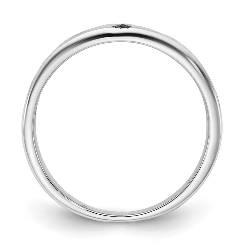 Sterling Silver Black & White Cz Ring