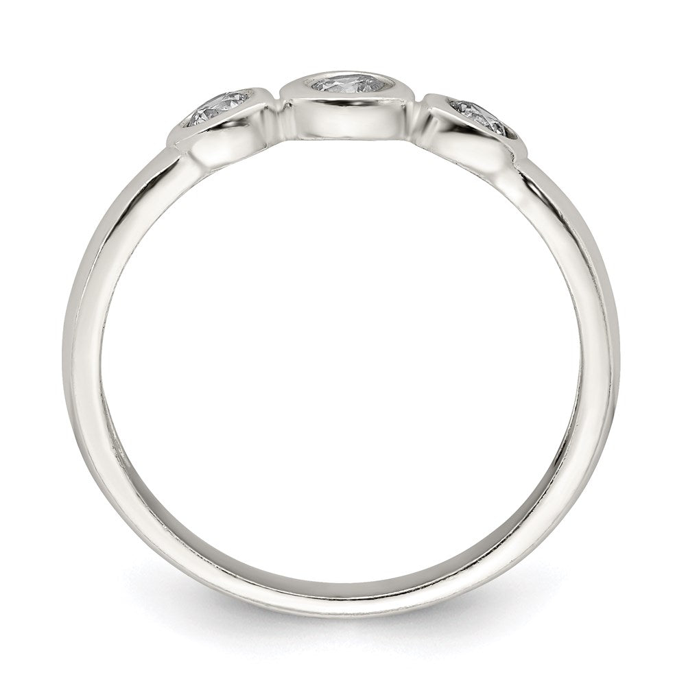 Sterling Silver Polished Cz Ring