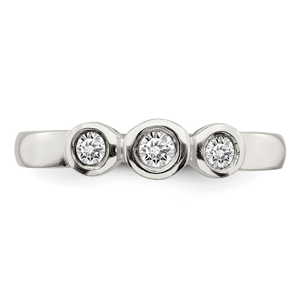 Sterling Silver Polished Cz Ring