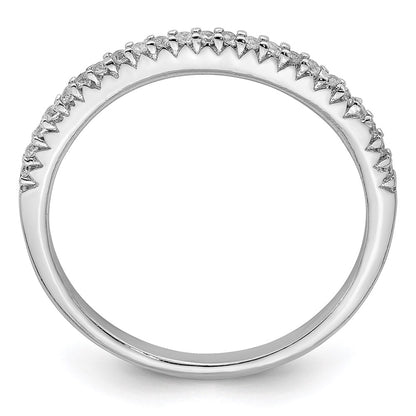 Sterling Silver Rhodium Plated Polished Cz Ring