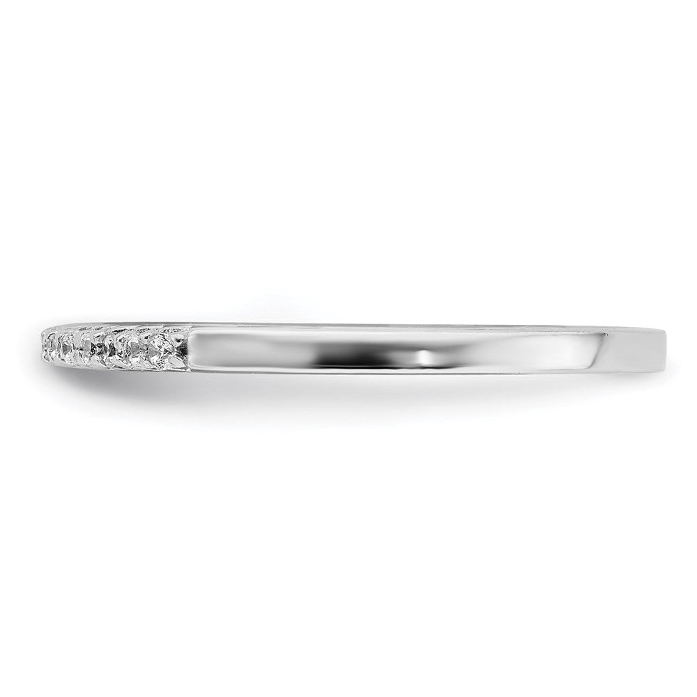 Sterling Silver Rhodium Plated Polished Cz Ring
