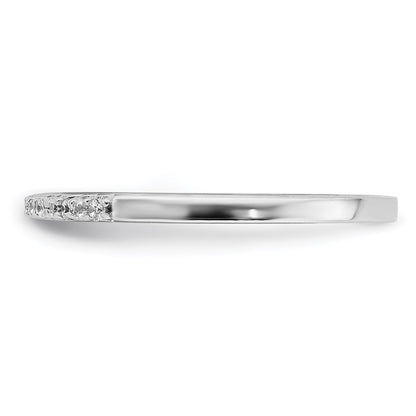 Sterling Silver Rhodium Plated Polished Cz Ring