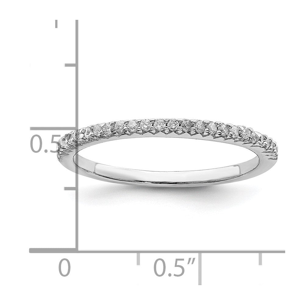 Sterling Silver Rhodium Plated Polished Cz Ring