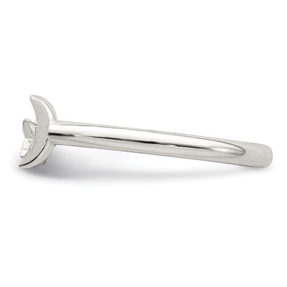 Sterling Silver Polished Half Moon And Star Adjustable Ring