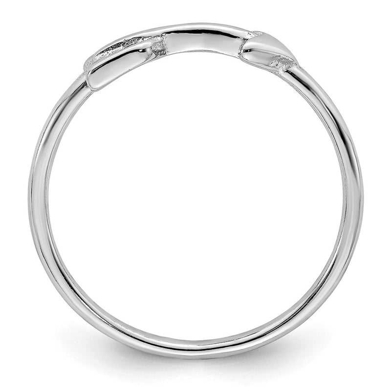 Sterling Silver Rhodium Plated Polished Arrow Ring