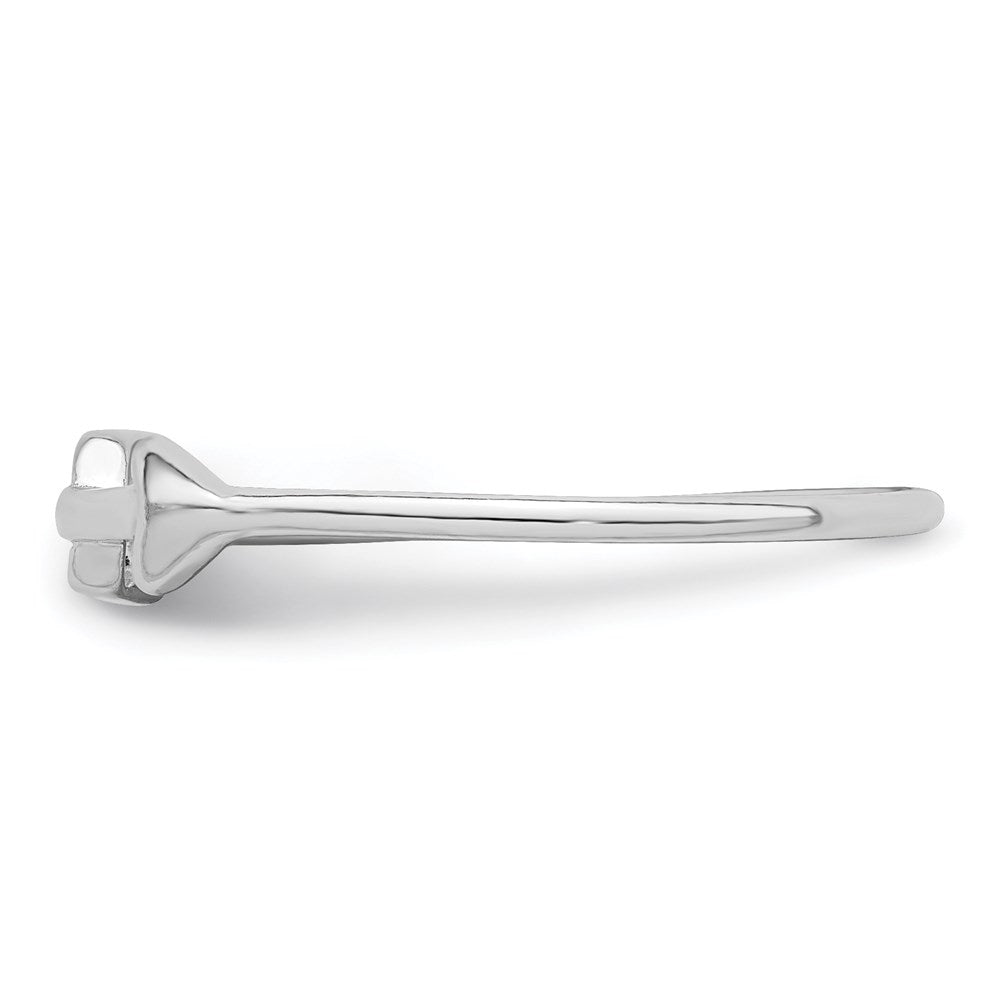 Sterling Silver Rhodium Plated Polished Arrow Ring