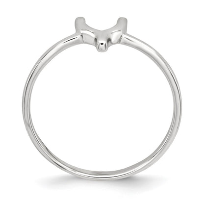 Sterling Silver Polished Wishbone Ring (Size 8 Only)