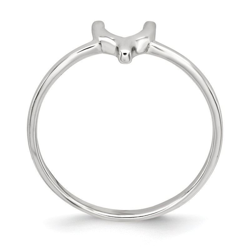 Sterling Silver Polished Wishbone Ring (Size 8 Only)