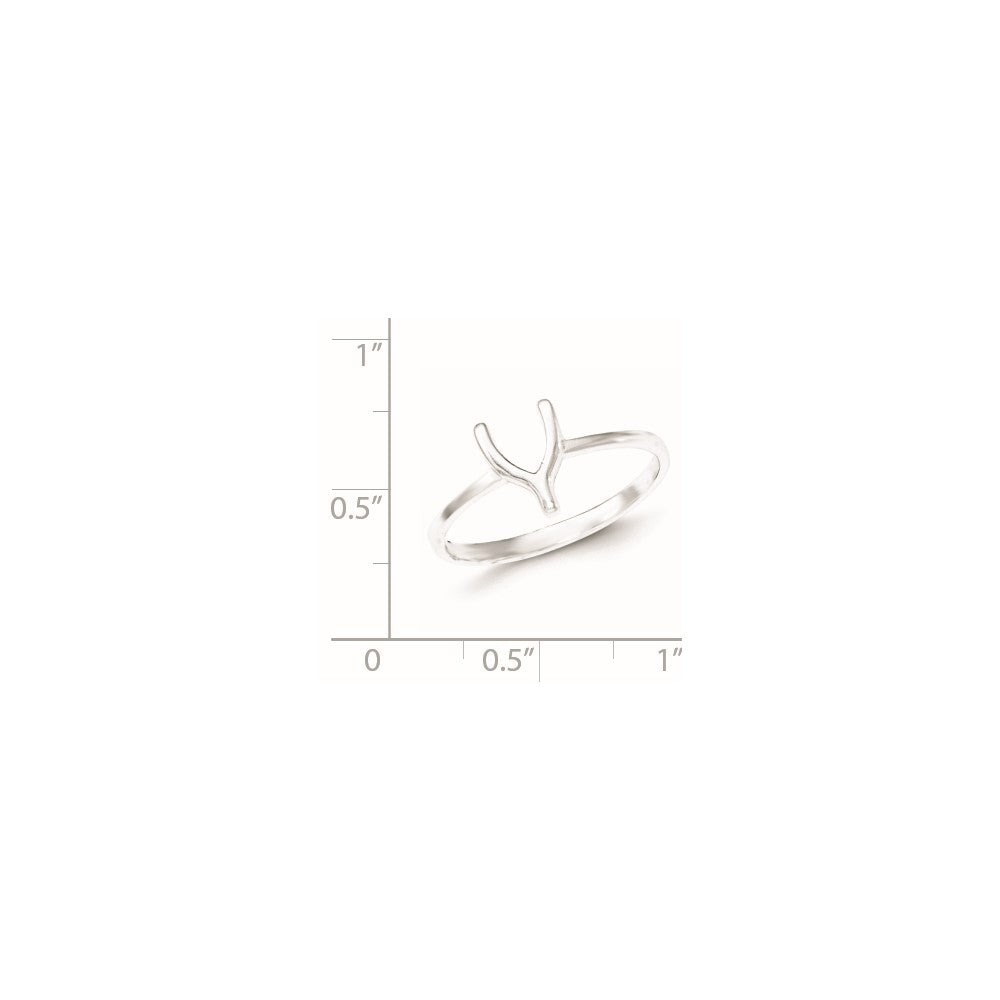 Sterling Silver Polished Wishbone Ring (Size 8 Only)