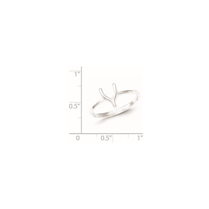 Sterling Silver Polished Wishbone Ring (Size 8 Only)
