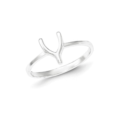 Sterling Silver Polished Wishbone Ring (Size 8 Only)
