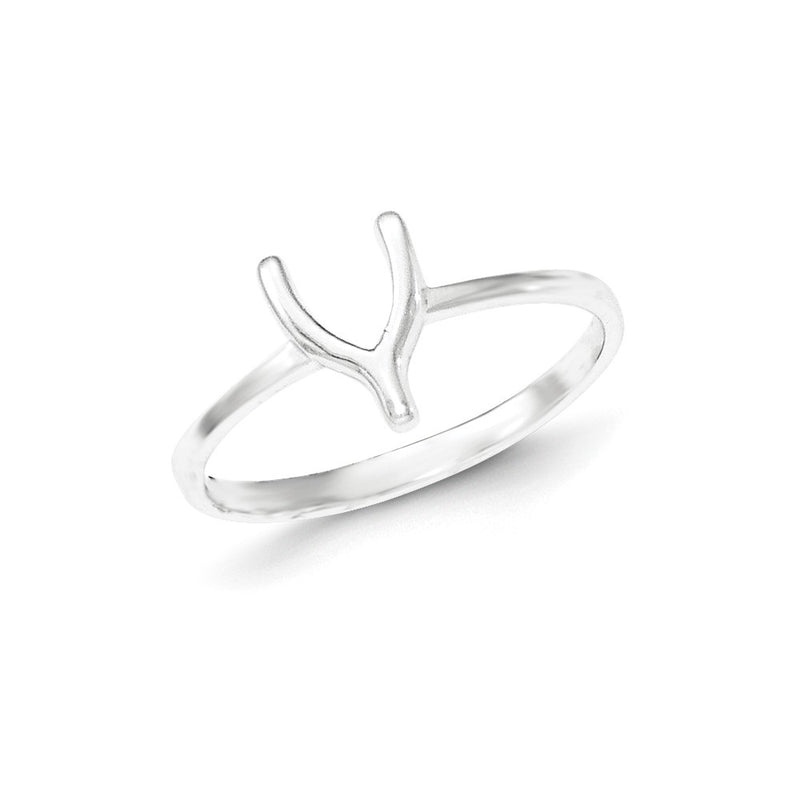 Sterling Silver Polished Wishbone Ring (Size 8 Only)
