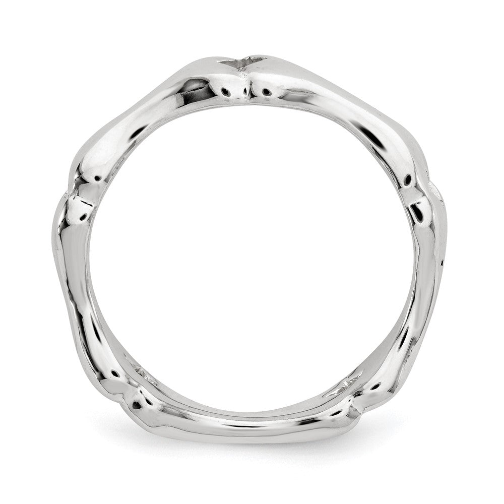 Sterling Silver Polished Bone Ring (Size 8 Only)