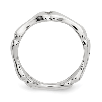Sterling Silver Polished Bone Ring (Size 8 Only)