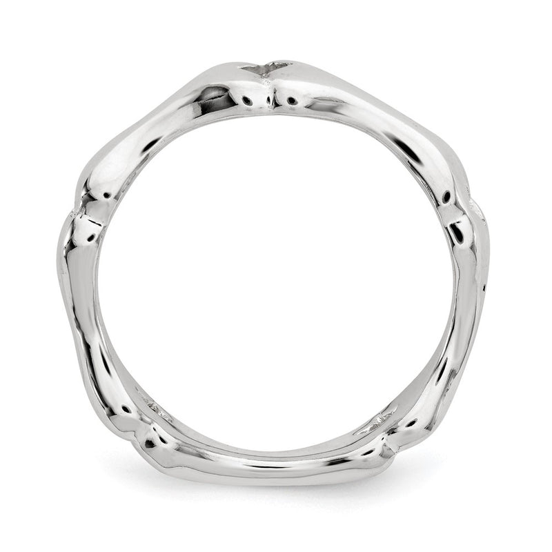 Sterling Silver Polished Bone Ring (Size 8 Only)