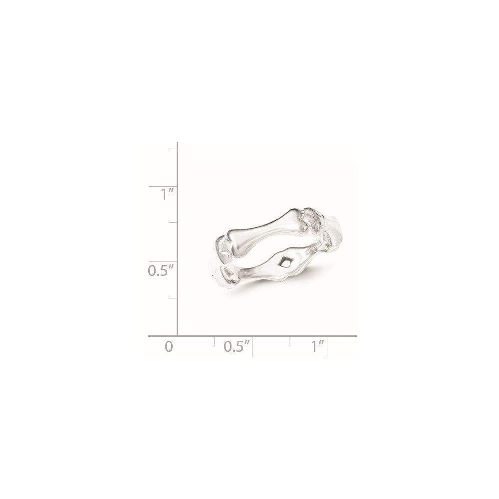 Sterling Silver Polished Bone Ring (Size 8 Only)