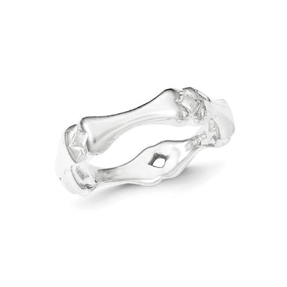 Sterling Silver Polished Bone Ring (Size 8 Only)