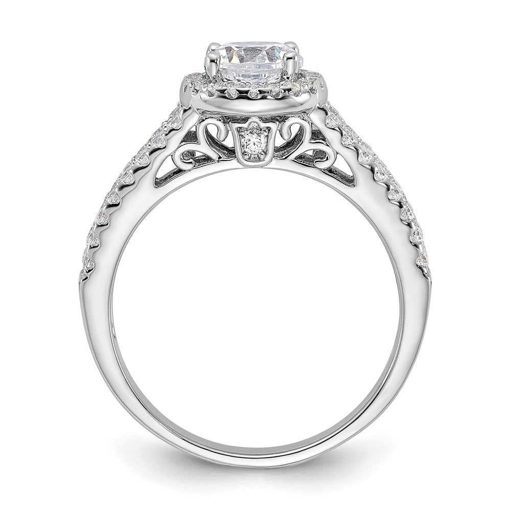 Sterling Silver Rhodium Plated & Cz Ring