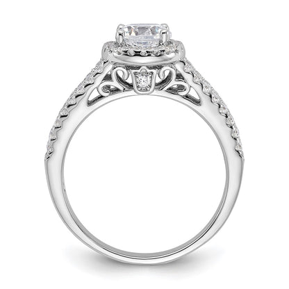 Sterling Silver Rhodium Plated & Cz Ring