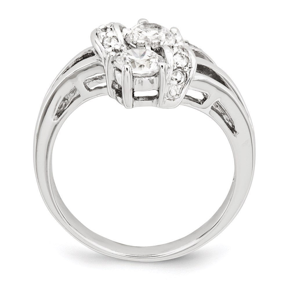 Sterling Silver Polished Rhodium Plating Cz Ring (Size 7 Only)