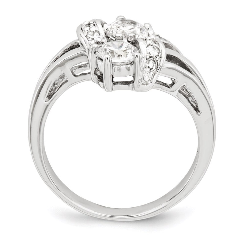 Sterling Silver Polished Rhodium Plating Cz Ring (Size 7 Only)