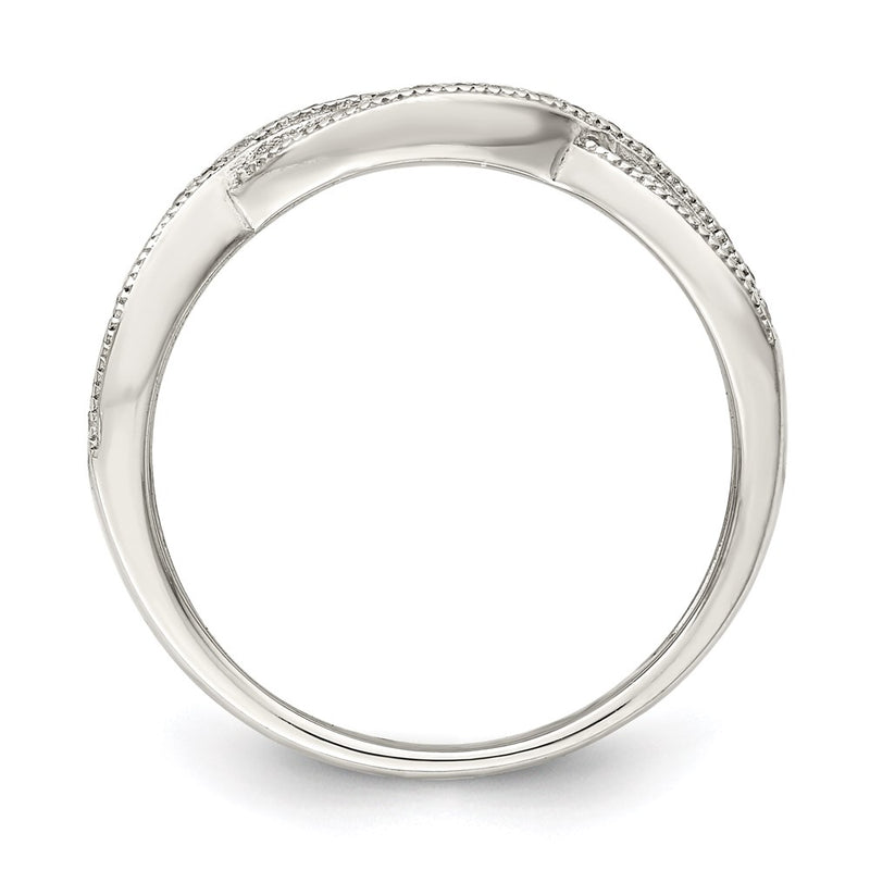 Sterling Silver Rhodium Plated Cz Ring