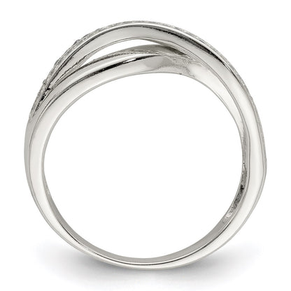 Sterling Silver And Cz Ring (Size 6 Only)