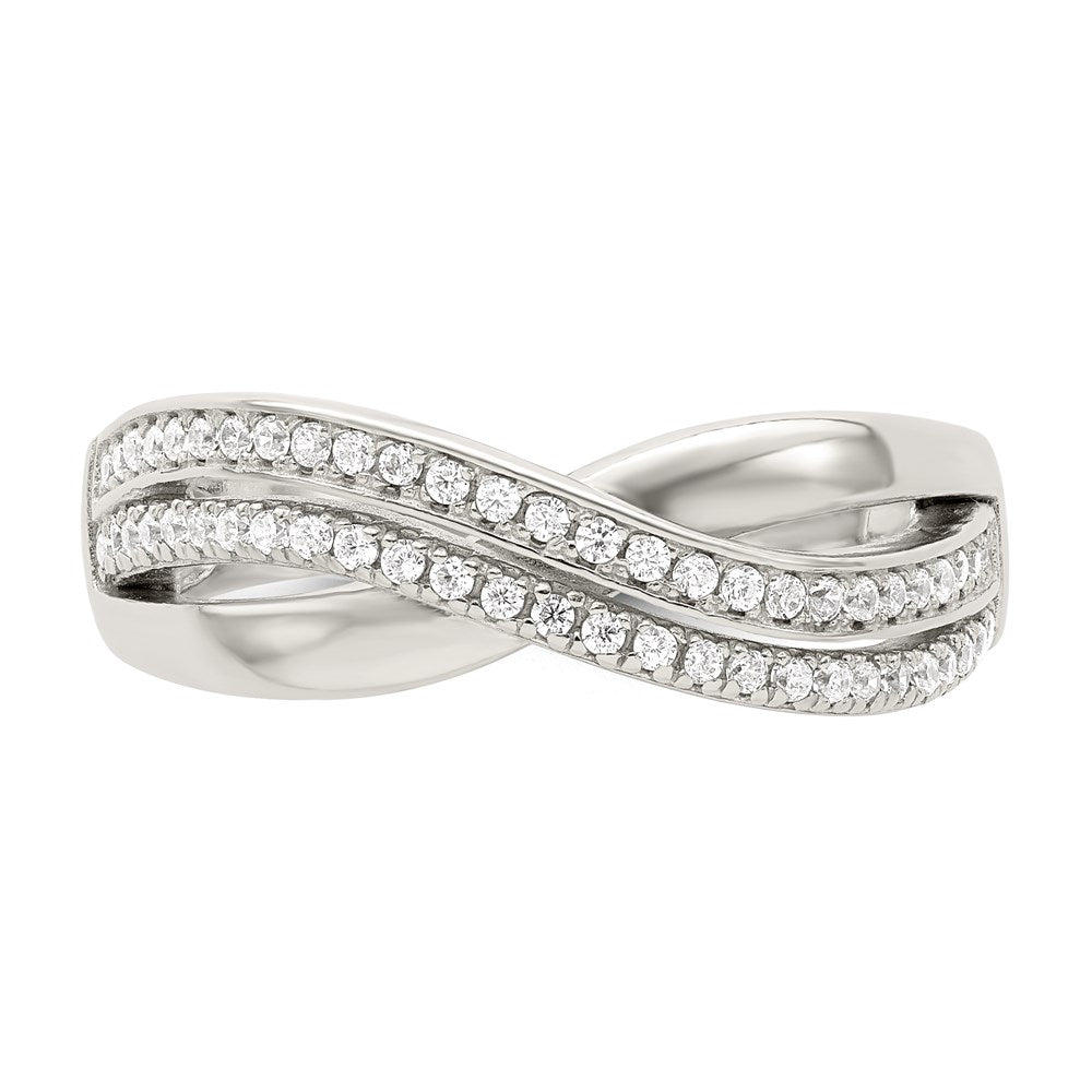 Sterling Silver And Cz Ring (Size 6 Only)
