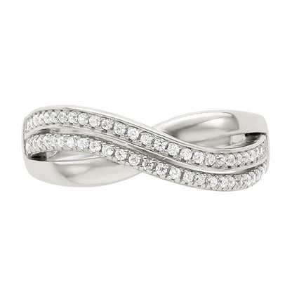 Sterling Silver And Cz Ring (Size 6 Only)