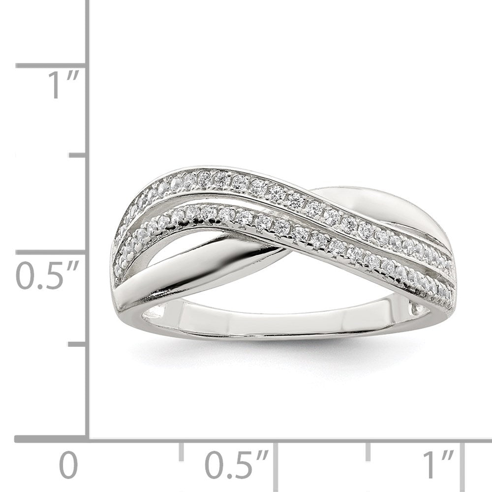 Sterling Silver And Cz Ring (Size 6 Only)