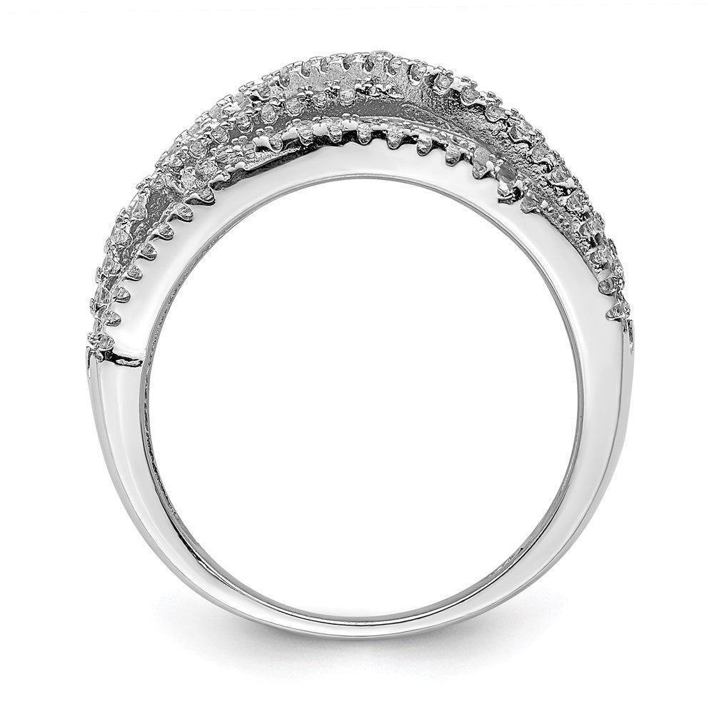 Sterling Silver Rhodium Plated Cz Micro Pav‚Äö Ring (Size 6 Only)