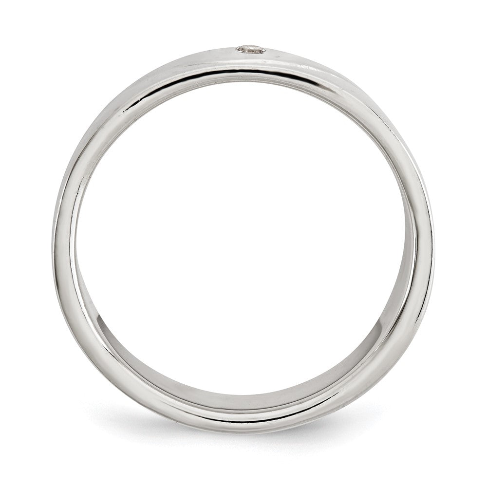 Sterling Silver Polished Cz Ring
