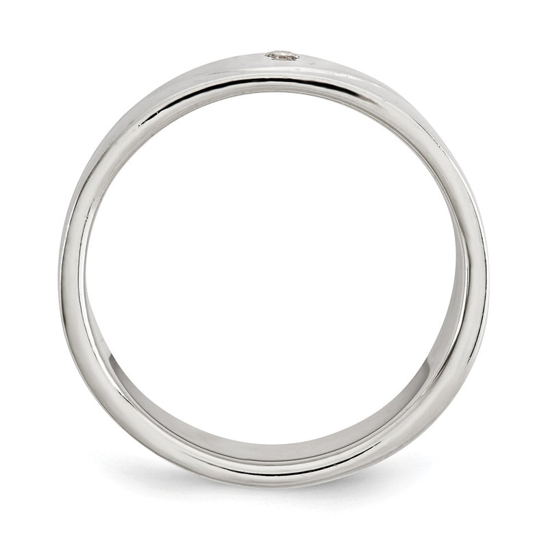 Sterling Silver Polished Cz Ring