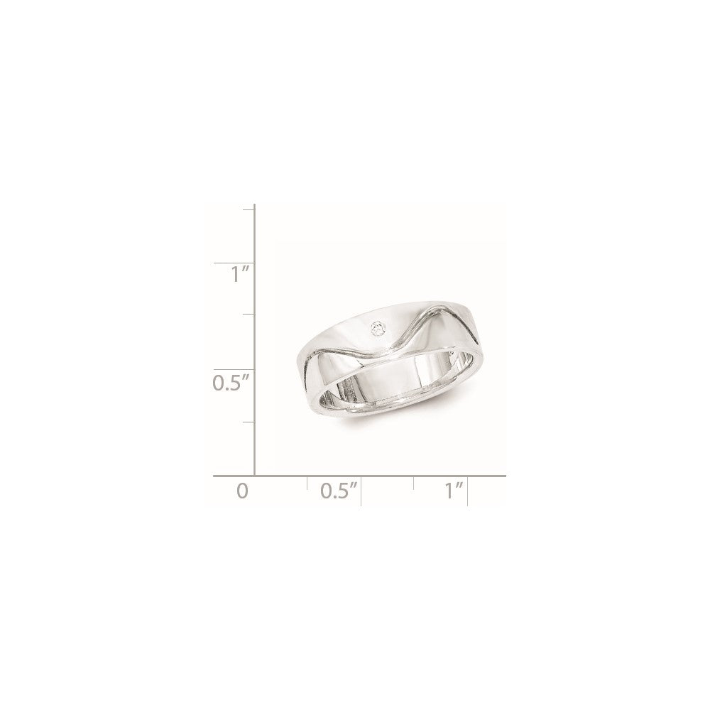 Sterling Silver Polished Cz Ring